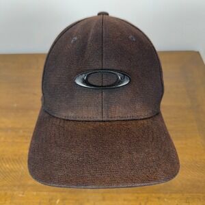 VTG Oakley Hat Mens S-M Faded Black Software Icon Logo Flexfit Cap‎ Y2K